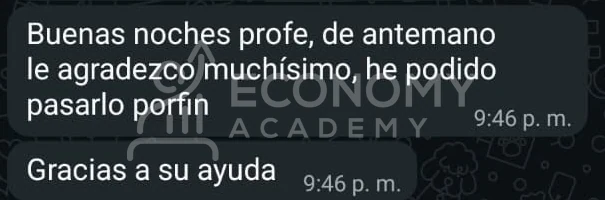 Captura anónima: una persona agradece la ayuda y dice que ha podido pasarlo por fin.